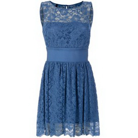 Blauw kanten jurk