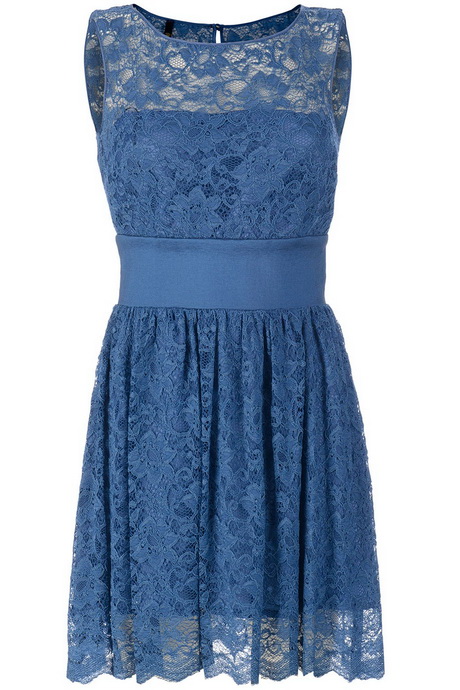 Blauw kanten jurk