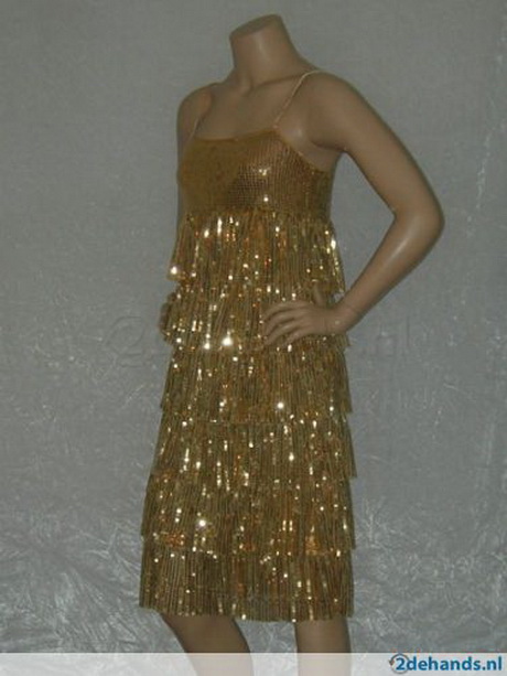 Goud pailletten jurkje
