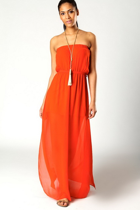 Oranje maxi dress