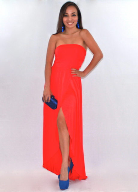 Oranje maxi dress