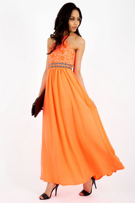 Oranje maxi jurk