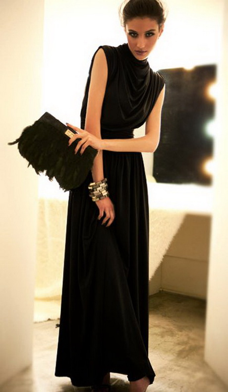 Zwart lange jurk