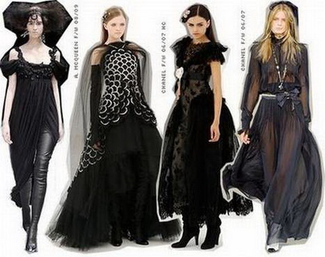 Zwarte gothic jurk