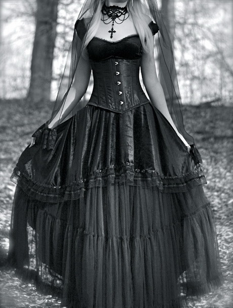 Zwarte gothic jurk