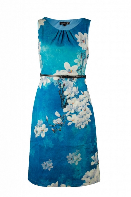 Blauwe bloemen jurk