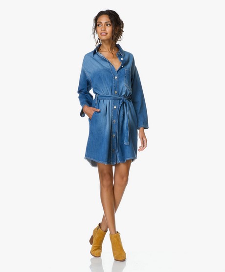 Denim blousejurk