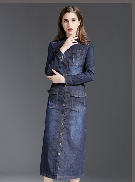 Lange jeans jurk