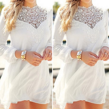 Witte jurk met mouwen