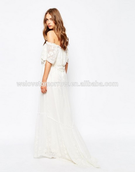 Witte kanten jurk lang
