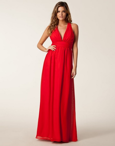 Lange bordeaux rode jurk