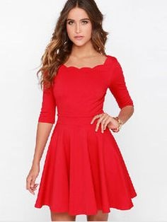 Rode pencil jurk