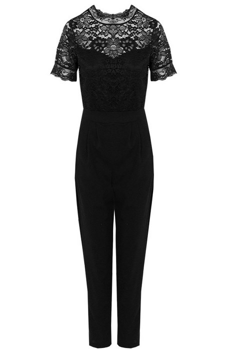 Jumpsuit zwart kant