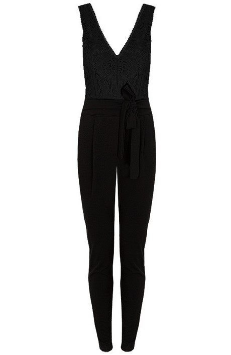 Jumpsuit zwart met kant