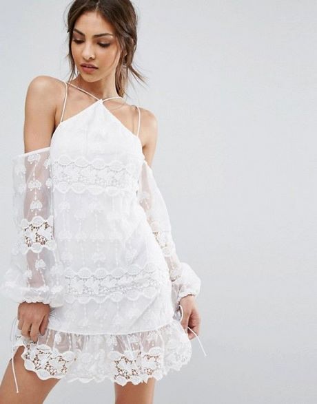 Witte bohemian jurk