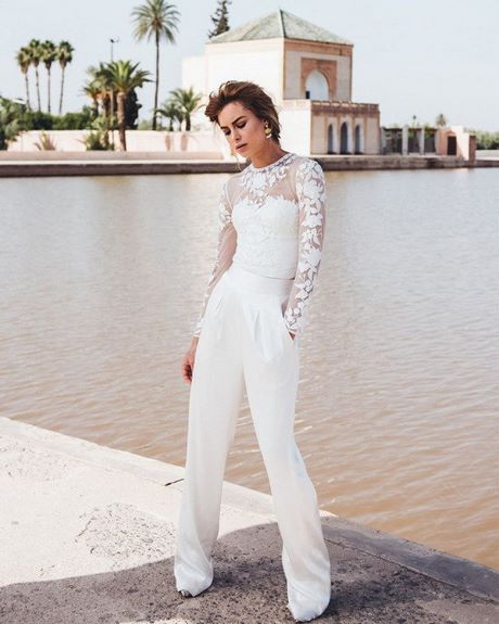 Witte jumpsuit kant