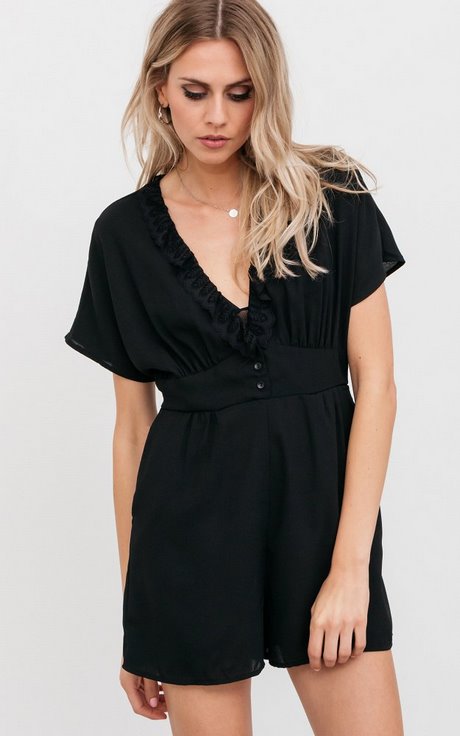 Zwart jumpsuit kort