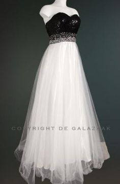 Gala jurk zwart wit