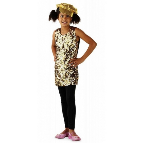 Gouden glitter jurk carnaval
