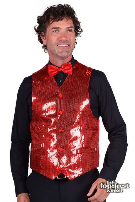 Rood glitter gilet