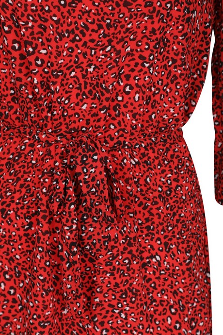 Rode panterprint jurk