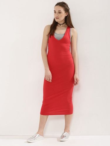 Midi jurk rood