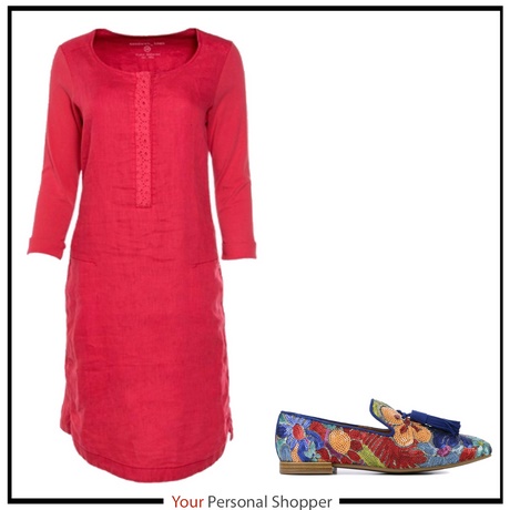 ﻿Rode linnen jurk