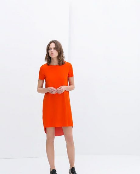 Oranje jurk zara