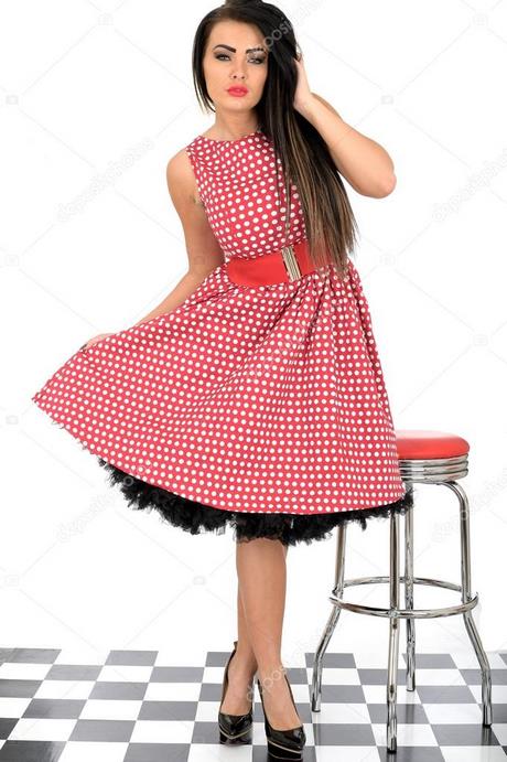 Rode polkadot jurk