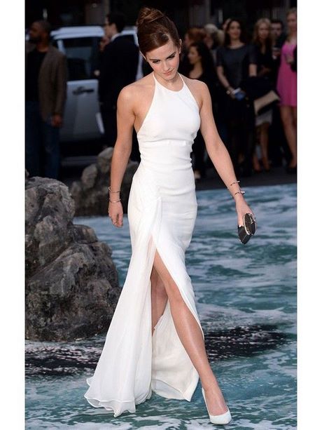 Witte strakke lange jurk