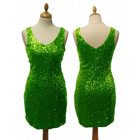 Groene glitter jurk