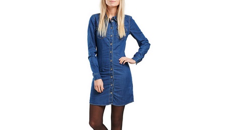 Lange denim jurk