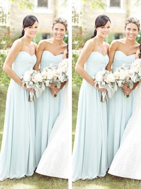 Blauwe bruidsmeisjes jurken