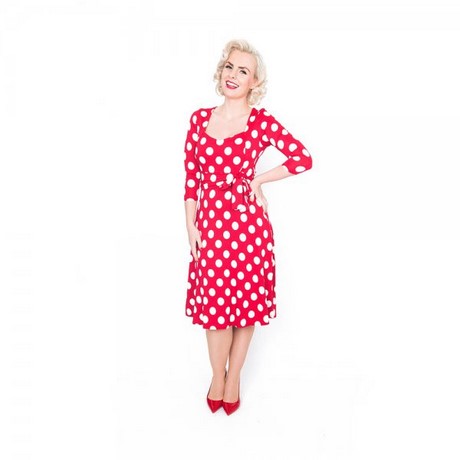 Jurk polkadot blauw