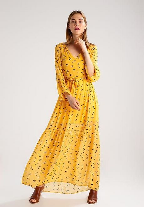 Gele jurk lange mouwen