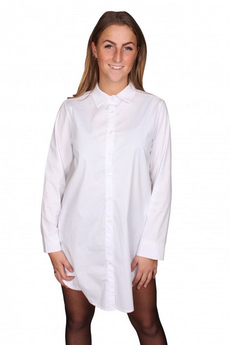 Witte lange blouse jurk