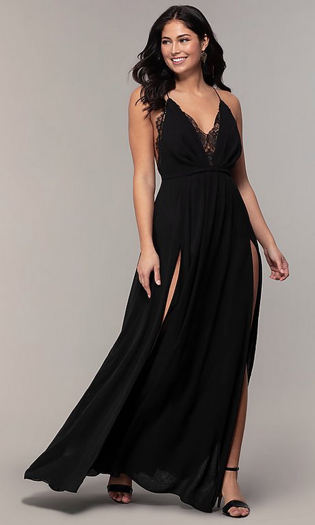 Chiffon zwarte jurk