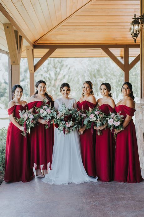 Diep rode bruidsmeisje jurken