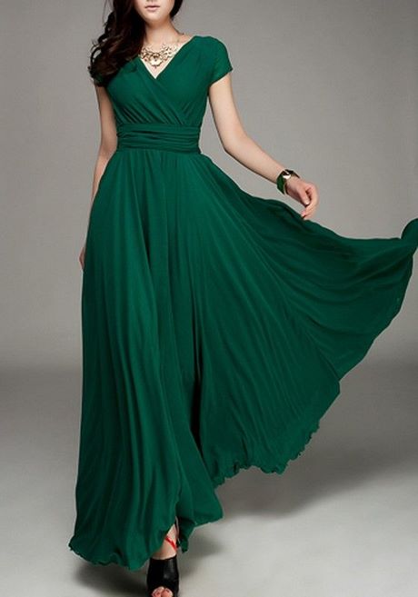 Groene lange jurk