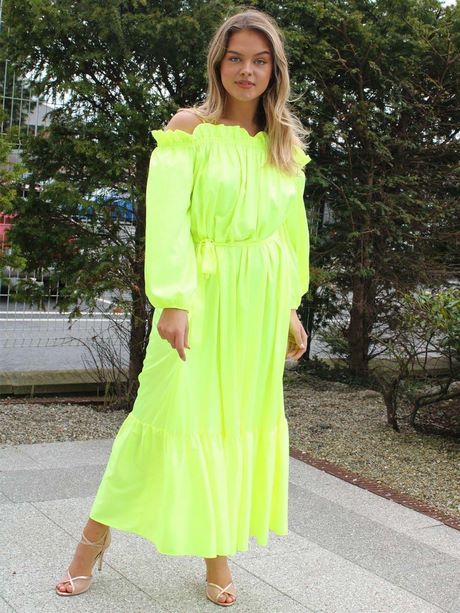 Lime groene maxi jurk