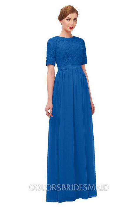 Royal blue bruidsmeisje jurk