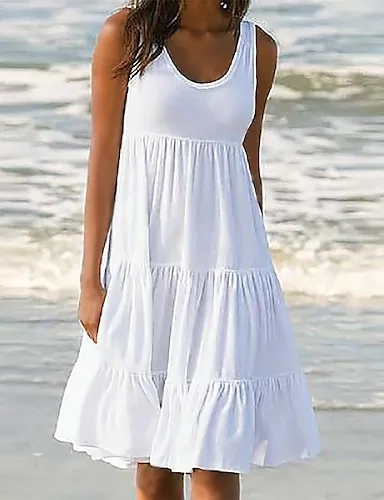 Witte casual jurk