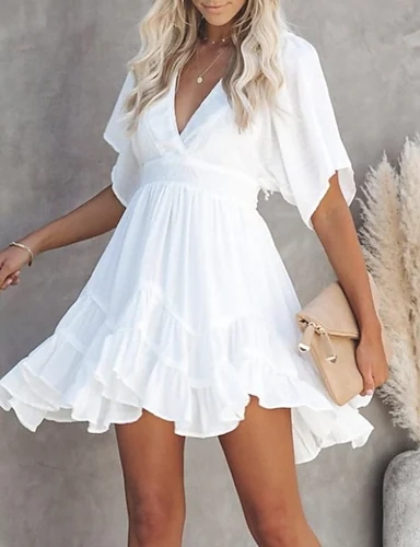 Zomer witte jurken voor vrouwen