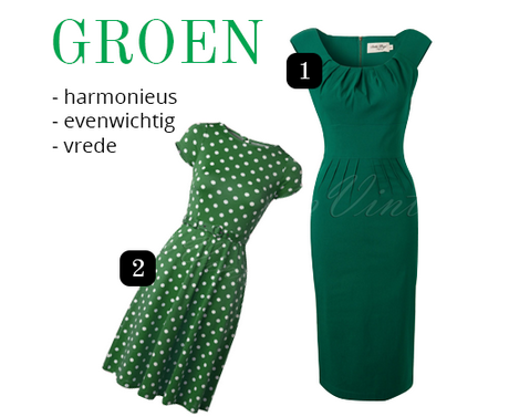 Groene vintage jurk