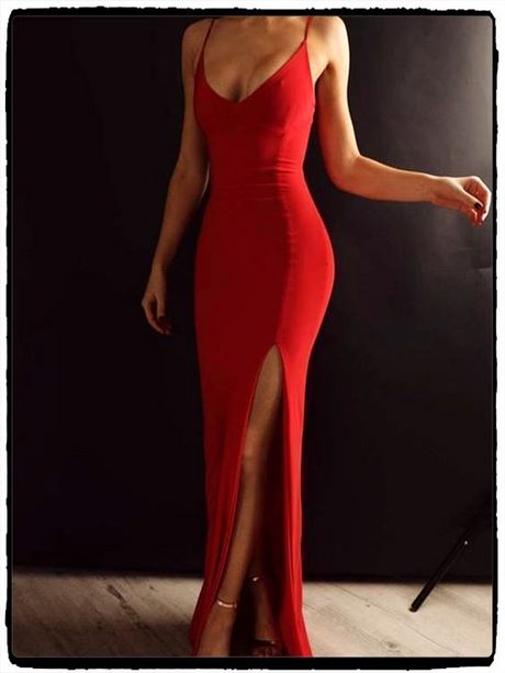 Rode jersey jurk