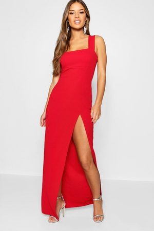 Rode maxi jurk met split