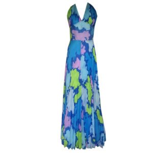 Blauw wit gestreepte maxi jurk