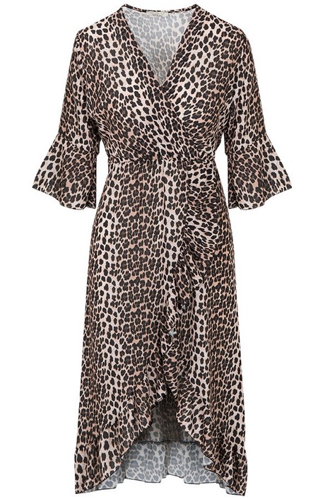 Midi jurk panterprint