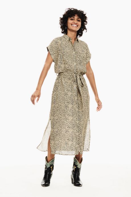 Midi jurk panterprint