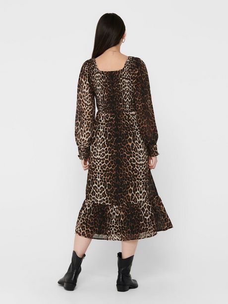 Midi jurk panterprint